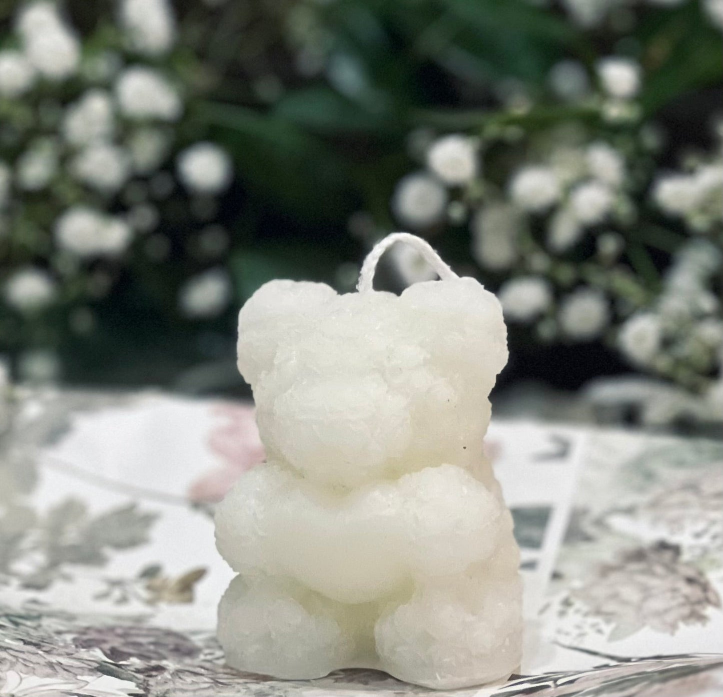 Heart teddy candle