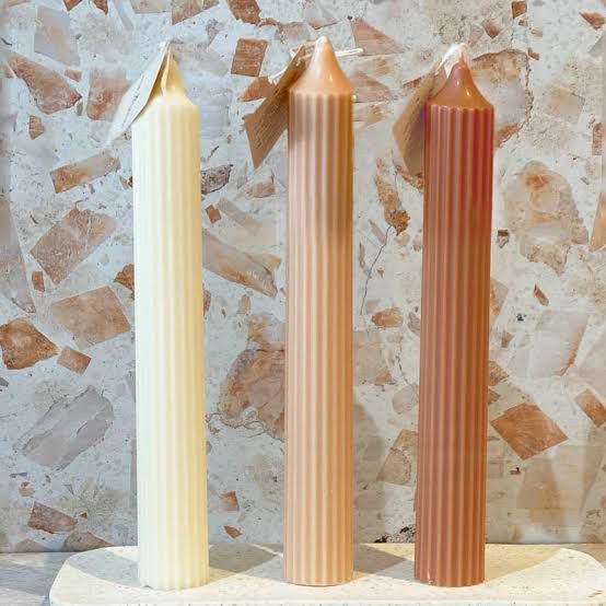 Ribbed Pillar Candle